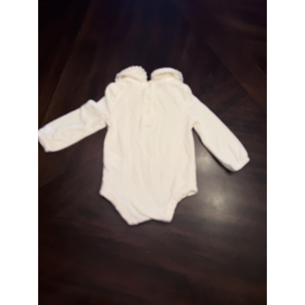 Tommy Bahama Girls 0-3 mo long sleeve collar ruffle ivory cream one piece - Picture 5 of 6